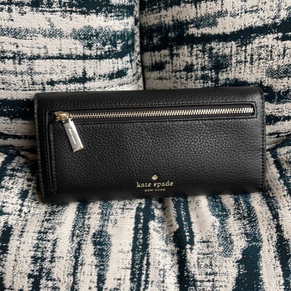 Kate Spade Marti Large Slim Flap Wallet Black - Picture 4 of 14